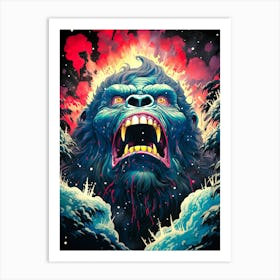 Gorilla In The Snow Art Print