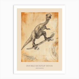 Apatosaurus Vintage Dinosaur Poster 1 Art Print