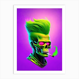 Punk Skull Smoking 4 Art Print