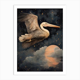 Pelican 2 Gold Detail Painting Art Print