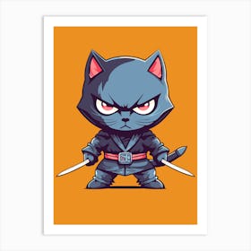 Samurai Cat Art Print