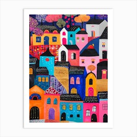 Kitsch Colourful Capetown Cityscape 4 Art Print