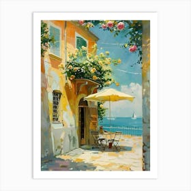 Cafe By The Sea Art Print