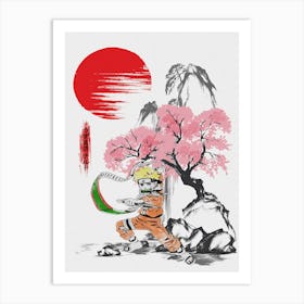 Uzumaki Naruto Cherry Blossom Art Print