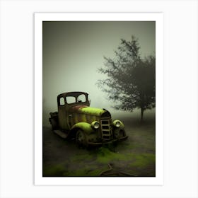 Old Truck In The Fog 9 Art Print