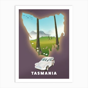 Tasmania Travel map Art Print