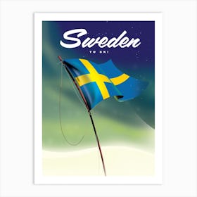 Sweden Flag travel Art Print