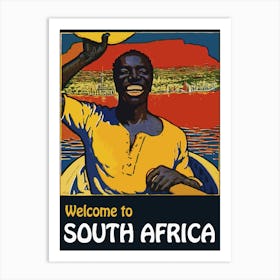 Welcome To South Africa, Happy Man On A Boat Art Print
