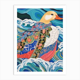 Maximalist Animal Painting Duck 2 Art Print