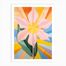 Daffodil 2 Hilma Af Klint Inspired Pastel Flower Painting Art Print