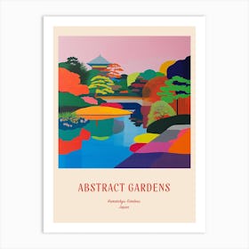 Colourful Gardens Hamarikyu Gardens Japan 4 Red Poster Art Print