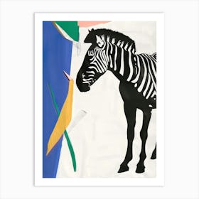 Zebra 2 Cut Out Collage Art Print