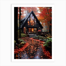 Autumn House In The Woods 1 Art Print