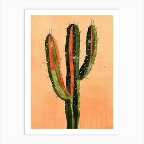 Fishhook Cactus Minimalist Abstract Illustration 1 Art Print