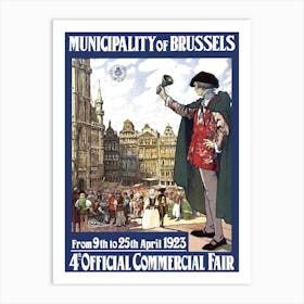 Brussels, Commercial Fair, Vintage Poster Art Print