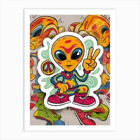 Peace Sign Sticker Art Print