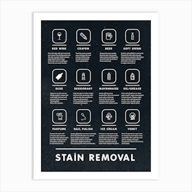 Stain Removal Instruction With Boho Style Laundry And Stylish   Art Print