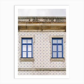 Portuguese Tiled Wall - Blue Mosaic - Porto | colorful travel photography 1 Art Print