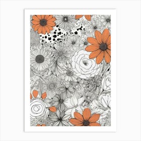 Orange Flowers Art Print