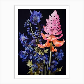 Surreal Florals Aconitum 1 Flower Painting Art Print