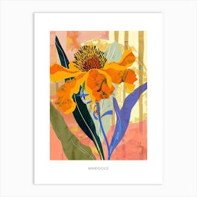 Colourful Flower Illustration Poster Marigold 3 Art Print