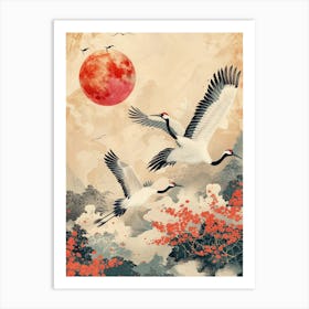 Cranes In Flight Art Print