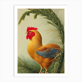 Chicken Haeckel Style Vintage Illustration Bird Art Print
