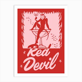 Red Devil - Vintage Cocktail 1 Art Print