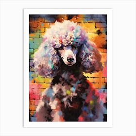 Aesthetic Poodle Dog Puppy Brick Wall Graffiti Artwork 1 Art Print