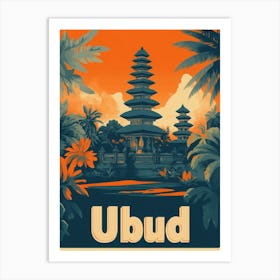 Aihrgdesign A Classic 1960s Travel Poster For Ubud 1 Art Print