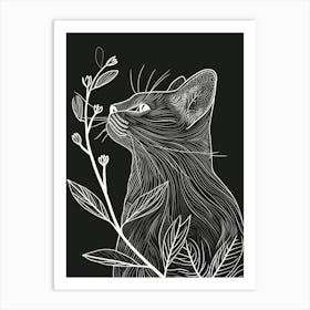 Manx Cat Minimalist Illustration 1 Art Print