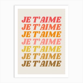 Je T'aime I Love You in French Art Print