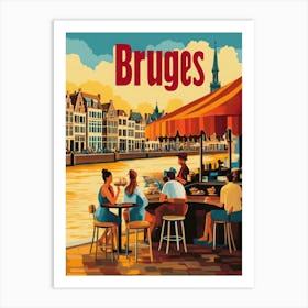 Aihrgdesign A 1970s Inspired Travel Poster For Bruges 1 Art Print