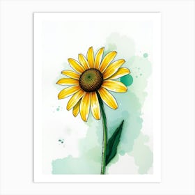 Watercolor Sunflower Art Print