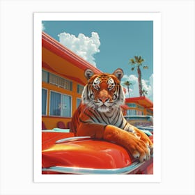 Tiger In A Car Art Print