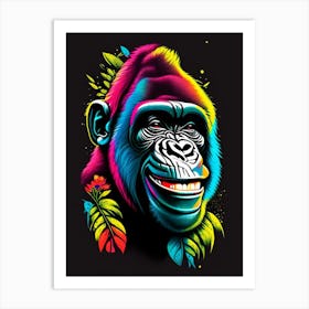 Smiling Gorilla Gorillas Tattoo Art Print