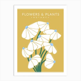White Flowers Botany Art Print