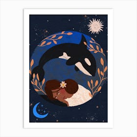 Orca Girl Art Print