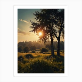 Sunset In The Meadow 1 Art Print