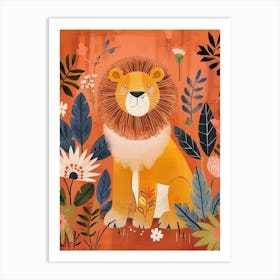 African Lion Lion In Different Seasons Illustration 1 Art Print