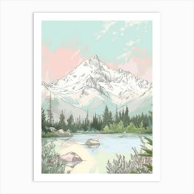 Mount Greylock Usa Color Line Drawing (3) Art Print