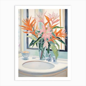 A Vase With Bird Of Paradise, Flower Bouquet 3 Art Print