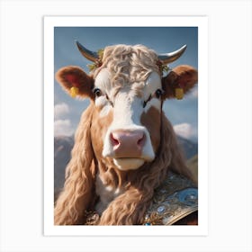Cow With Horns 1 Art Print