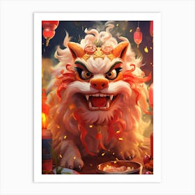 Chinese New Year Dragon Illustration 8 Art Print