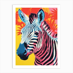 Zebra Colour Pop Art Print