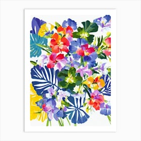 Gladioli 2 Modern Colourful Flower Art Print