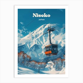 Niseko Japan Ski Resort Travel Illustration Art Print