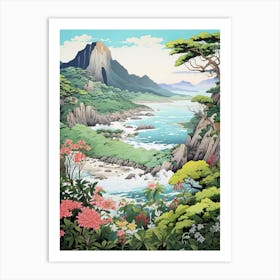 Yakushima Island In Kagoshima, Ukiyo E Drawing 2 Art Print