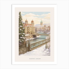 Vintage Winter Poster Budapest Hungary 6 Art Print