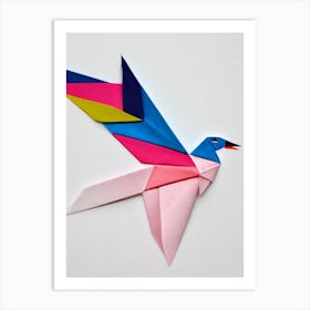Swan Origami Bird Art Print